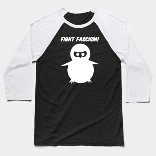 Fight Fascism Chick (White) Baseball T-Shirt